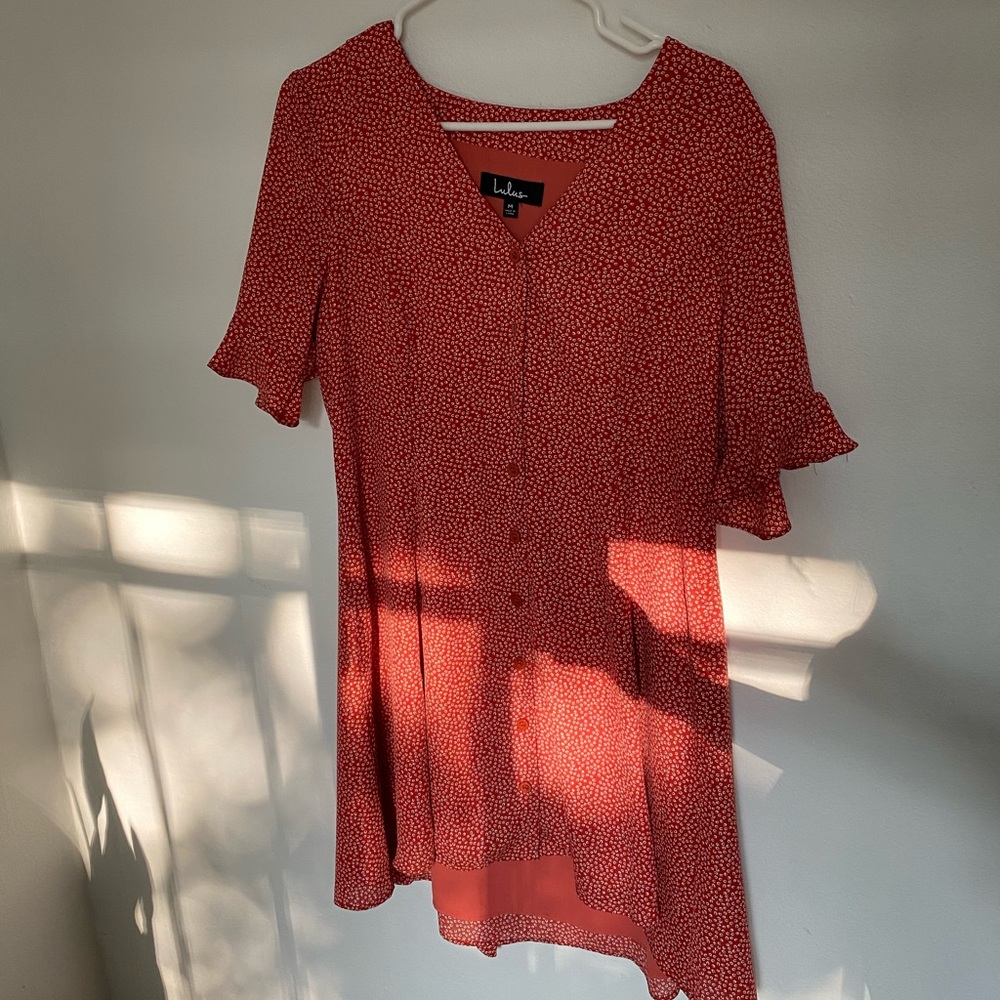 Lulus Red Printed Dress